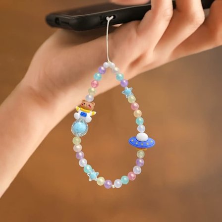 Kreativ telefon snor Cartoon Astronaut Mobiltelefon kæde Frugt