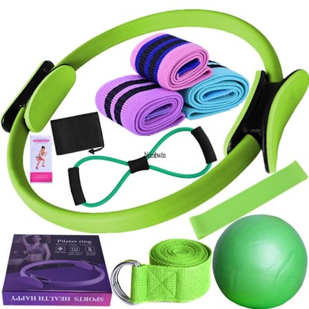 Pilates Kit Pilates Essential Kit för Kvinnor Pilates Ringar Boll Set Motståndsband Mer för Hemmaträning