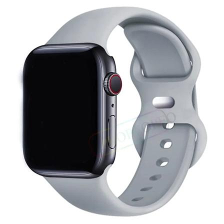 Silikonrem för Apple Watch Band 44mm 40mm 45mm 42-38-41mm original 1:1 armband iwatch series 8 7 se 3 4 5 6 9 ultra 2 49mm 44 Fog gray 38mm-40mm-41mm 