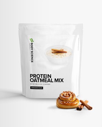 4 x Proteingröt - 1 kg - Cinnamon Bun - Body Science Protein Oatmeal Mix - Havregrynsgröt i micro, Grötmix protein