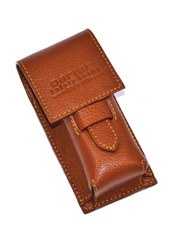 Parker Parker Leather Pouch For Shaving Brushes- Saddle Brown - Brown - ONE SIZE