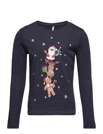 Kogxmas Yrsa Christmas Reg L/S Top Jrs Navy Kids Only