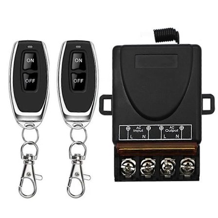 AC 220V 30A 1CH 433MHz Trådløs Fjernbetjeningskontakt RF Relæmodtager + Sluk/tænd sender til Ele