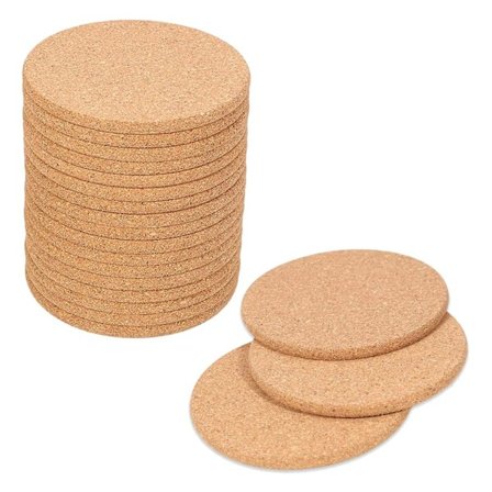 20-pakning korkbrikker, barbrikker Absorberende varmebestandige gjenbrukbare drikkebrikker