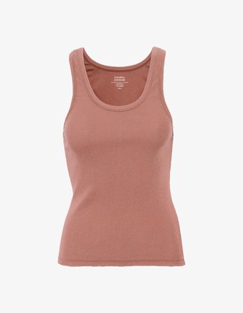 Women Organic Rib Tank Top - Rosewood Mist - XL
