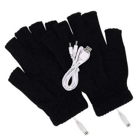 Kvinnor Män Värmehandskar Vintervarma USB Eluppvärmda Handskar Fingerlös Hand Style1