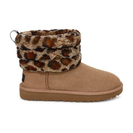 UGG Fluff Mini Quilted Leopard Støvler Brun, Dame, Størrelse: 36 EU