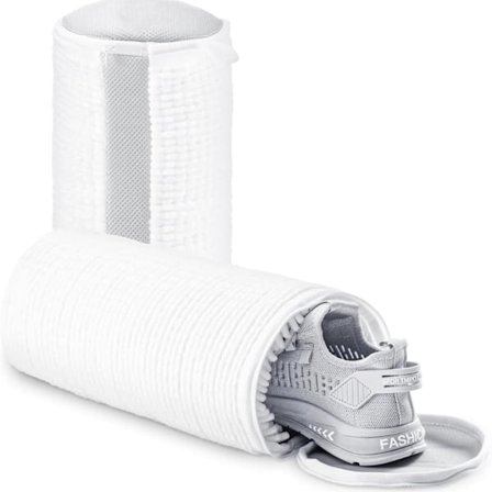 (2 stycken Vita) Tvättmaskinspåse för skor Chenille Tvättväska för skor för tvättmaskin och torktumlare Återanvändbar tvättväska för skor för alla 