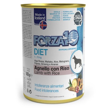 Forza10 Diet Agnello E Riso Cibo Umido Cani Adulti Barattolo 400g