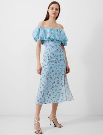 French Connection Floriana Ciarra Organza Dress - Blue - 34
