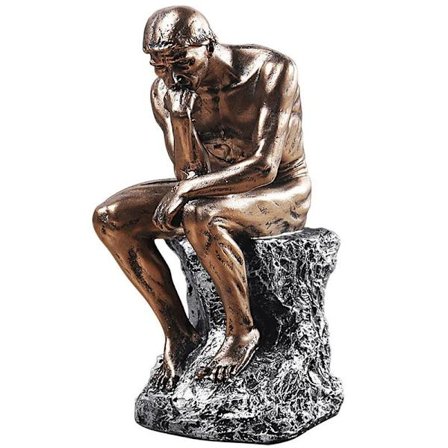 Tenkeren statue dekor kontor skrivebord bokhylle skulptur aksent stor berømt Rodins tenker kunstsamling for menn moderne hjemmeinnredning (gyllen 