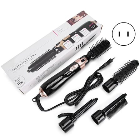 4-i-1 Automatisk Hårkrøller Krølltang Multifunksjon 2 Temperatur Keramisk Oppvarming US Plug 110V