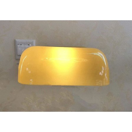 Udskiftningsskærm til bordlampe - Flerfarvet glas, Gul bordlampe (Enkel)