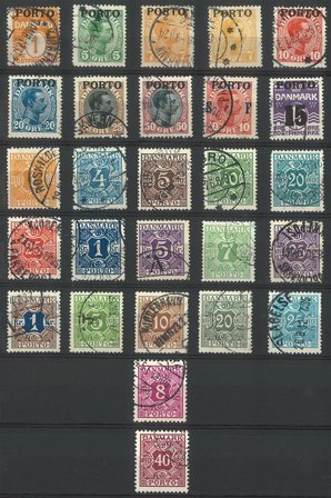 Danmark - Sæt af stemplede portomærker