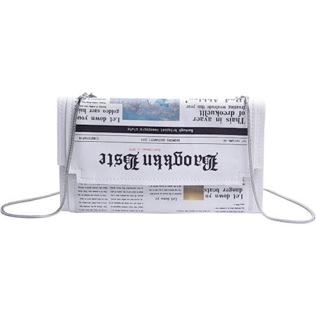 Dame Nyhet Avis Kveld Håndveske Clutch Crossbody Veske Konvolutt Veske Kjede Skulderveske for Damer