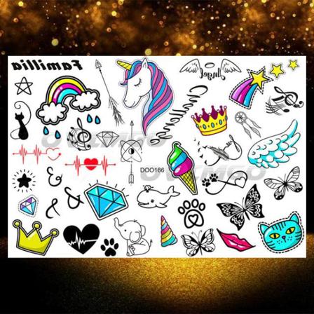 Unicorn 30 St Barntatueringar Tatuering Enhörning Blandade