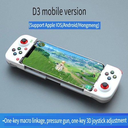 Vit D3 Mobiltelefon, Bluetooth Trådlös Gamepad, Mobilspelsstöd, V3 Direktanslutning till Android, iOS MFI-kontroller