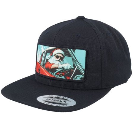Ho-Ho-Hats - Svart snapback Keps - Santa Claus Going For A Ride Black Snapback @ Hatstore