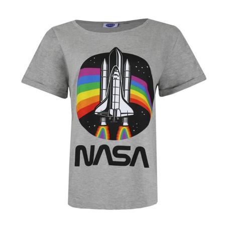Nasa Regnbåge Bomull T-shirt Dam/dam S Sportsgrå