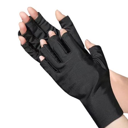 Anti-UV Handsker, UV Beskyttelseshandsker til Manicure, UV Beskyttelseshandsker UPF50+ til Neglelampe, Gel Manicure Handske, Beskyt Hænder mod UV-Lys 