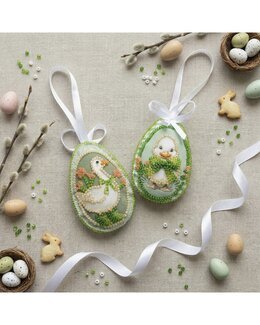 Perlenstickerei Ostergäste 2-er Pack - Abris Art