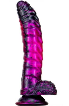 Metallic Fantasy Dildo Gasix Purple/Black 20,5 cm Dragon dildo - Blushme.se