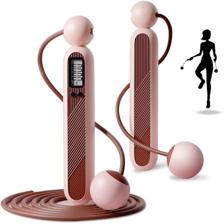 Hoppetau med teller, trådløs vektet hoppetau for trening, trådløst hoppetau med stor trådløs ball for kvinnetrening