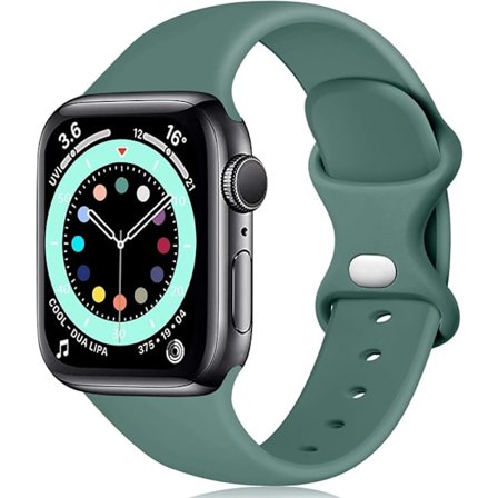 Silikonarmband grönt, stort, kompatibelt med Apple Watch-armband 44mm 42mm 45mm 49mm, ersättningsarmband för Apple Watch Ultra/iWatch SE serie 8 7 6 5