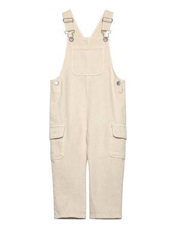 Long Denim Overalls With Pocket Beige Mango