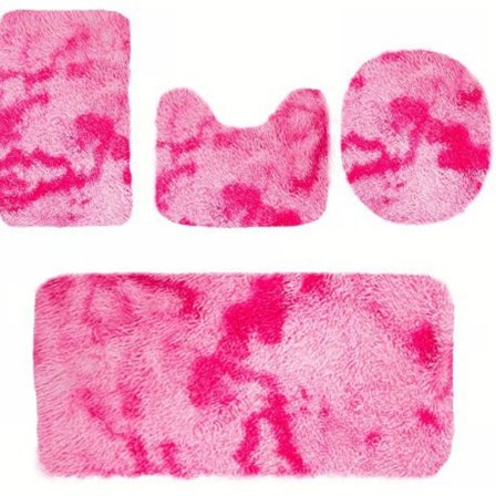 Kylpyhuonematto, neliosainen setti – erittäin pehmeät, luistamattomat mikrokuitumatot, erittäin imukykyiset ja paksunnetut, sopivat kylpyhuoneisiin ja