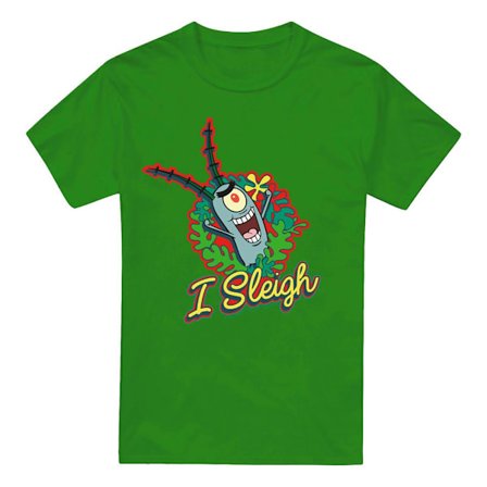 SvampBob Fyrkant Herr I Sleigh Plankton Krans Jul T-shirt