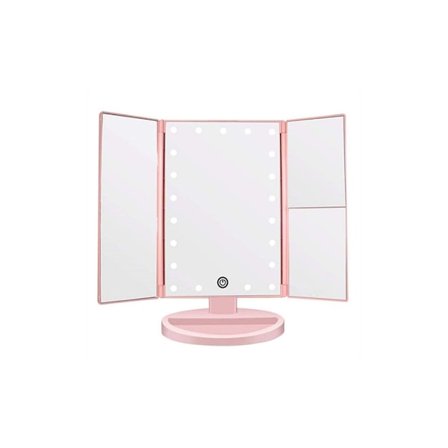 1 stk sminke speil forfengelighet speil med lys, 2X 3X 10X forstørrelse, opplyst sminke speil, berøringskontroll, trifold ma