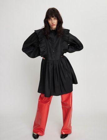 Stella Nova Short Dress With Ruffles - Black - 34