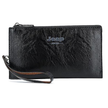 Jeep Professional Miesten Uusi Muoti Moderni Aito Nahkainen Käsilaukku Lompakko(Musta)