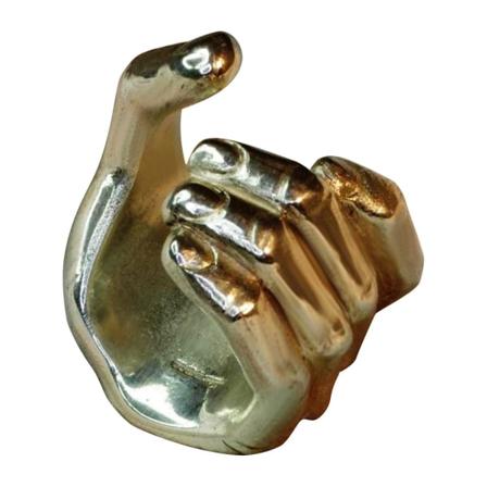 Vintage håndskåret håndring i legering, justerbar åpen fingerring for gaver Silver