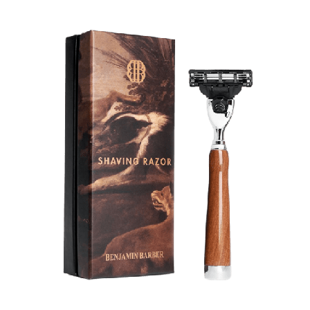 Benjamin Barber Classic Shaving Razor Mach3 Wood Rakning ONESIZE