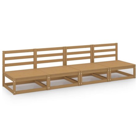 vidaXL Trädgårdssoffa 4-sits honungbrun massiv furu