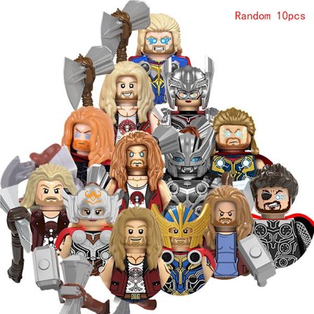 MOC Mini Anime Actionfigurer Marvel Superhjälte Stora karaktärer Byggstenar Klossar DIY Hot Toys för BARN Födelsedagspresenter