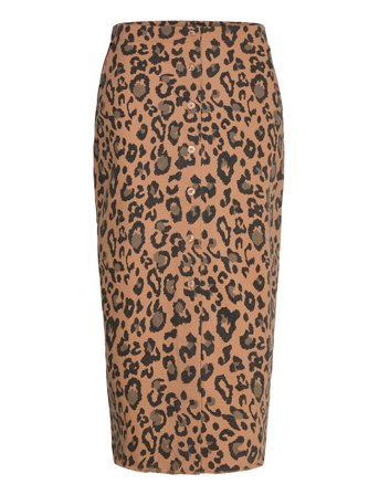 Skirt In Blurry Leo Print Beige Coster Copenhagen