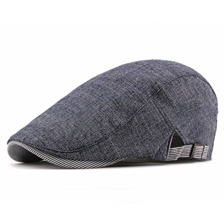 Herrar Flat Beret Keps Justerbar Flat Newsboy Sommarhatt med