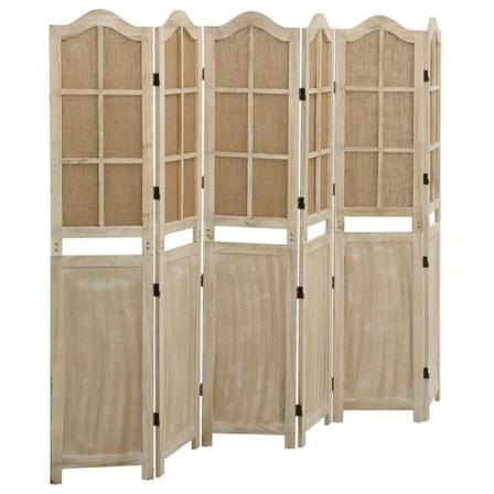 Vidaxl Rumsavdelare 6 Paneler Brun 214x165 Cm Tyg Brun