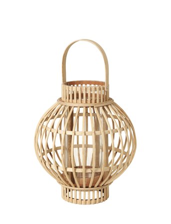Broste Copenhagen | Lanterne 'Globus' Bambus/Glas | H:30.5CM