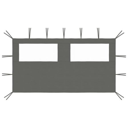 vidaXL Sidovägg med fönster till partytält 4x2 m antracit