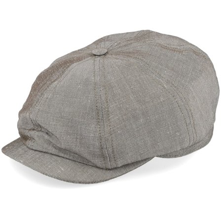 CTH Ericson - Brown - flatcap - Cap - Alan Linen Chambray Brown Flat Cap - Hatstore