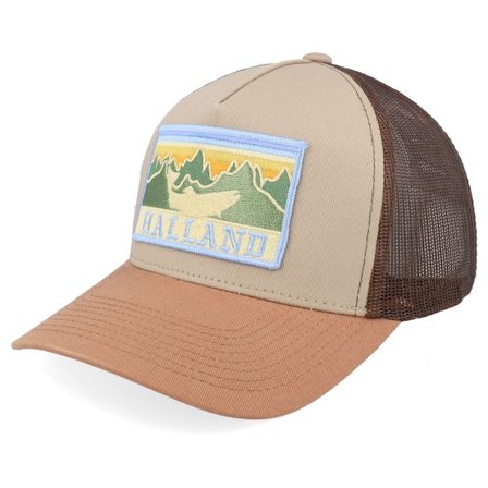 Wild Spirit - Beige Trucker Cap - Swedish Halland Landscape Khaki/Brown/Camel A-Frame Trucker @ Hatstore