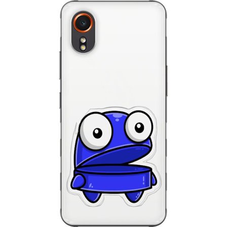 Kompatibel Mobilcover til Samsung Samsung Galaxy Xcover7 Blå tegneseriefigur med åbent udtryk og store øjne i sjov illustration