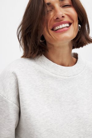 NA-KD Basic Tröja med hög hals - Sweatshirts - Grå - XS