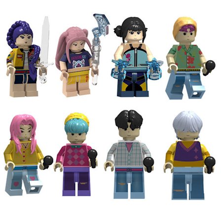 REA! KPop Demon Hunters Minifigurer 8-pack | Anime-inspirerad Byggleksak för Samlare & Barn (I Lager)