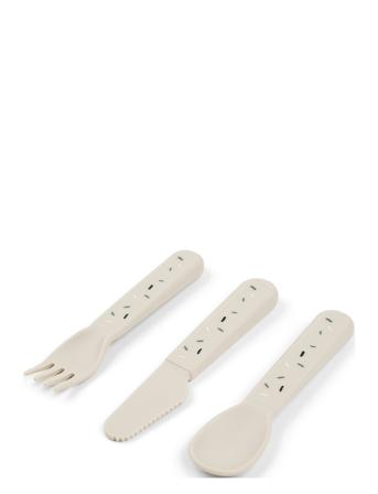 Foodie Bestiksæt Confetti Sand Home Meal Time Cutlery Beige D By Deer