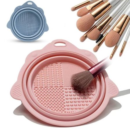Silikon Makeup Brush Cleaner Vikbar skurborste